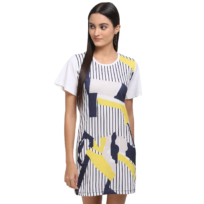 Women's Geometric Colorful Printed Short Tunic - MESMORA FASHION