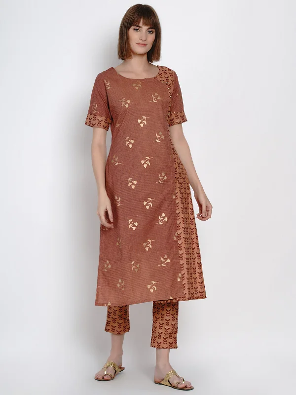 Women's Coral Cotton Printed Kurta Set - Women Republic