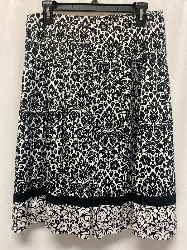 Skirt Midi By Charter Club In Black & White, Size: 10