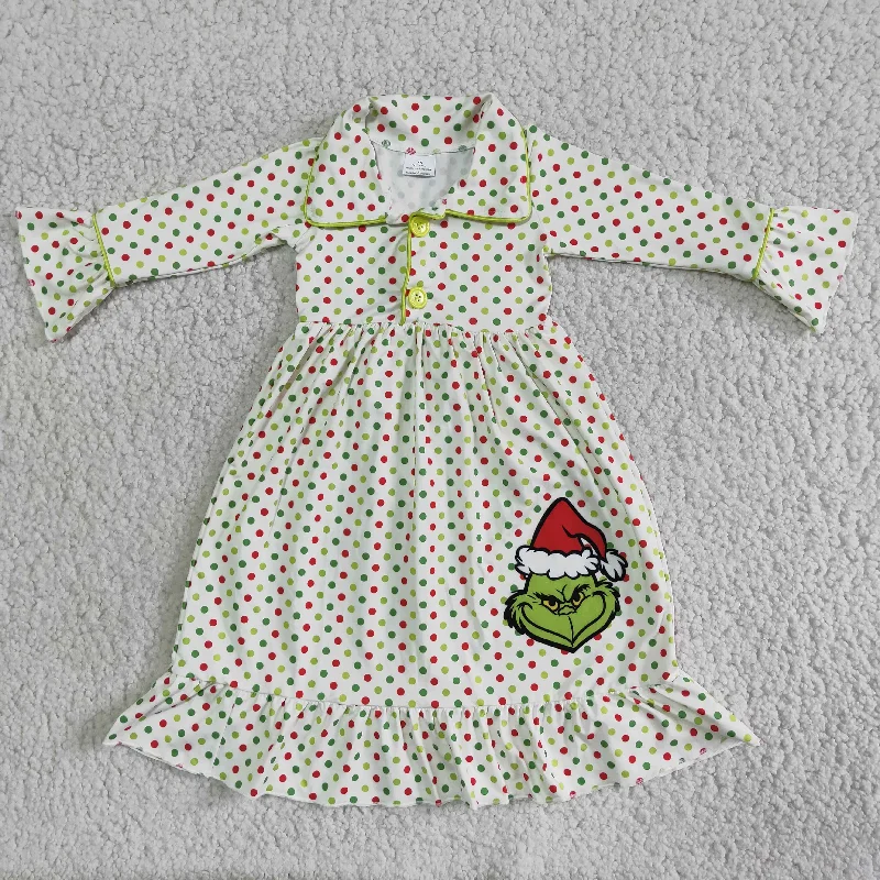 Xmas Cartoon polka dots Dress 6 B3-23