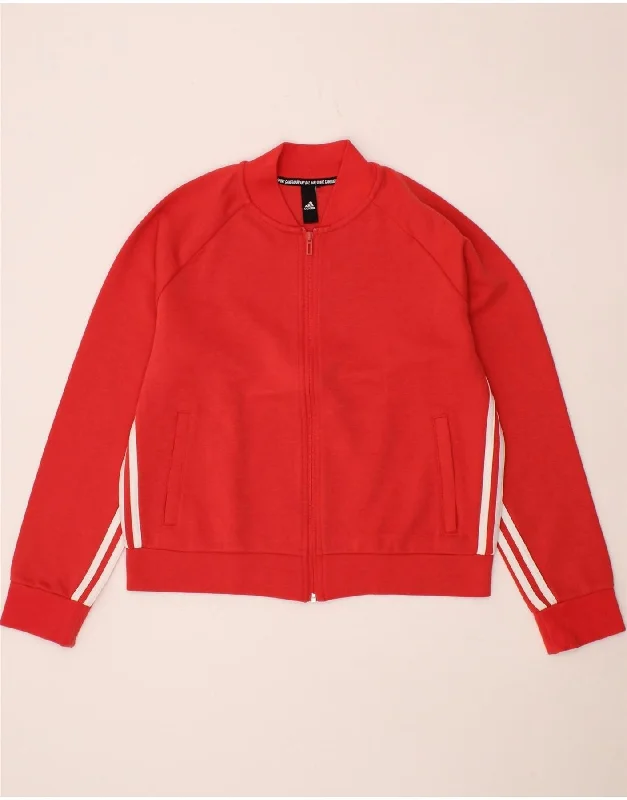 ADIDAS Womens Crop Tracksuit Top Jacket UK 16 Large Red