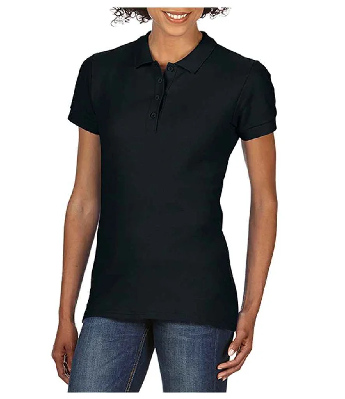 Gildan Ladies SoftStyle® Double Piqué Polo Shirt | Black