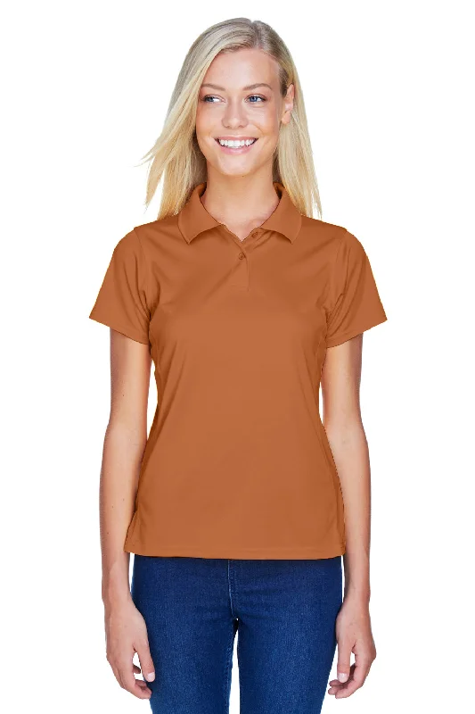 Harriton Womens Polytech Moisture Wicking Short Sleeve Polo Shirt - Texas Orange - Closeout