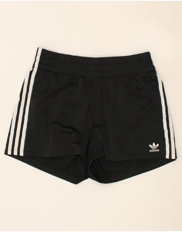 ADIDAS Womens Sport Shorts UK 14 Medium  Black Polyester