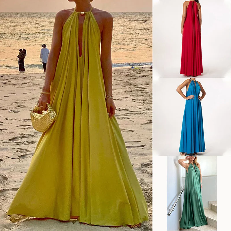 Summer Halter Sleeveless Long Dresses