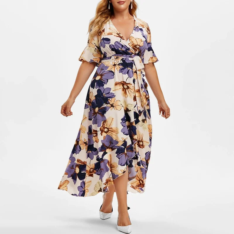 Casual Boho Irregular Plus Sizes Summer Women Dresses