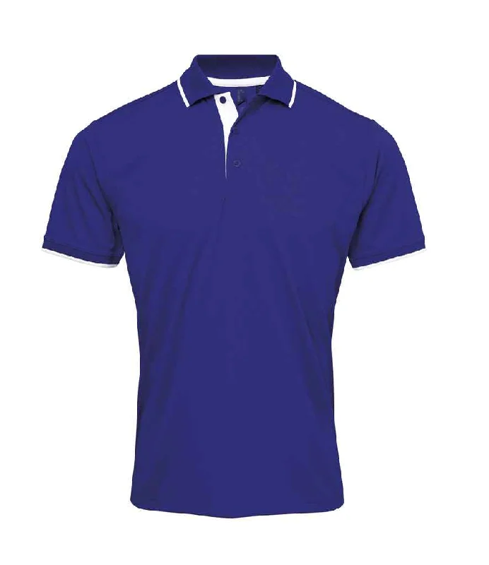 Premier Contrast Coolchecker® Piqué Polo Shirt | Royal Blue/White