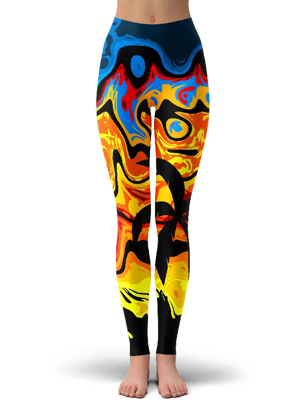 Abstract Summer Sunset Leggings