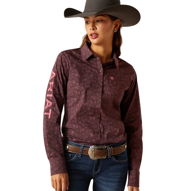 Ariat Women's Team Kirby Stretch Shirt, Ancestry Print