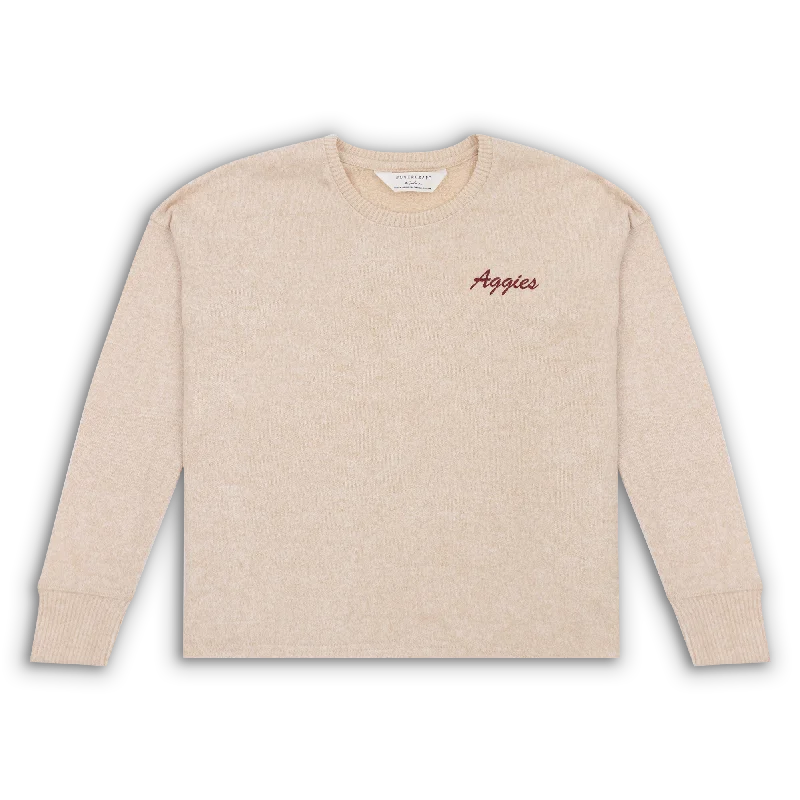 Aggies Cuddle Boxy Oatmeal Crewneck Long Sleeve