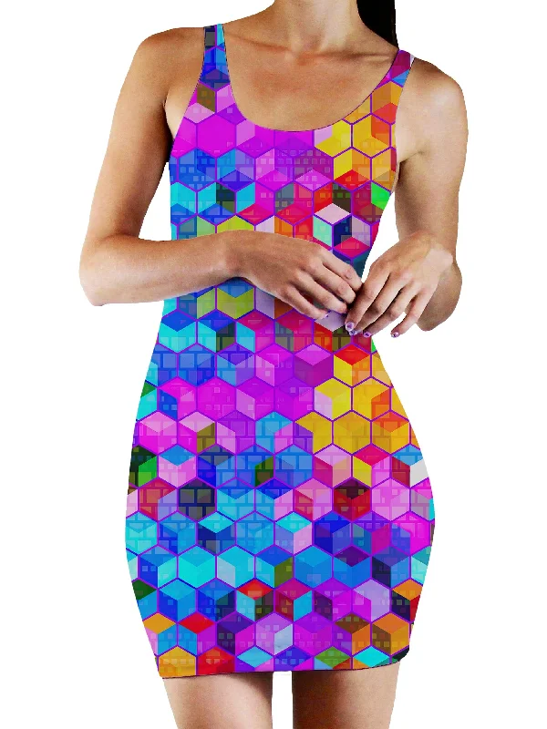 Cubism Bodycon Mini Dress