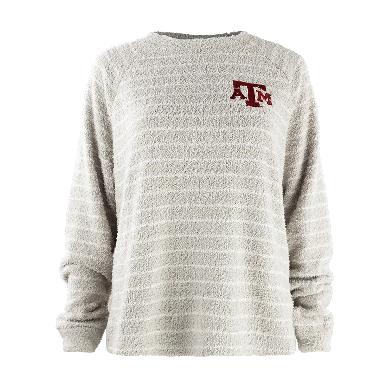 Texas A&M Fuzzy Striped Chenille Top