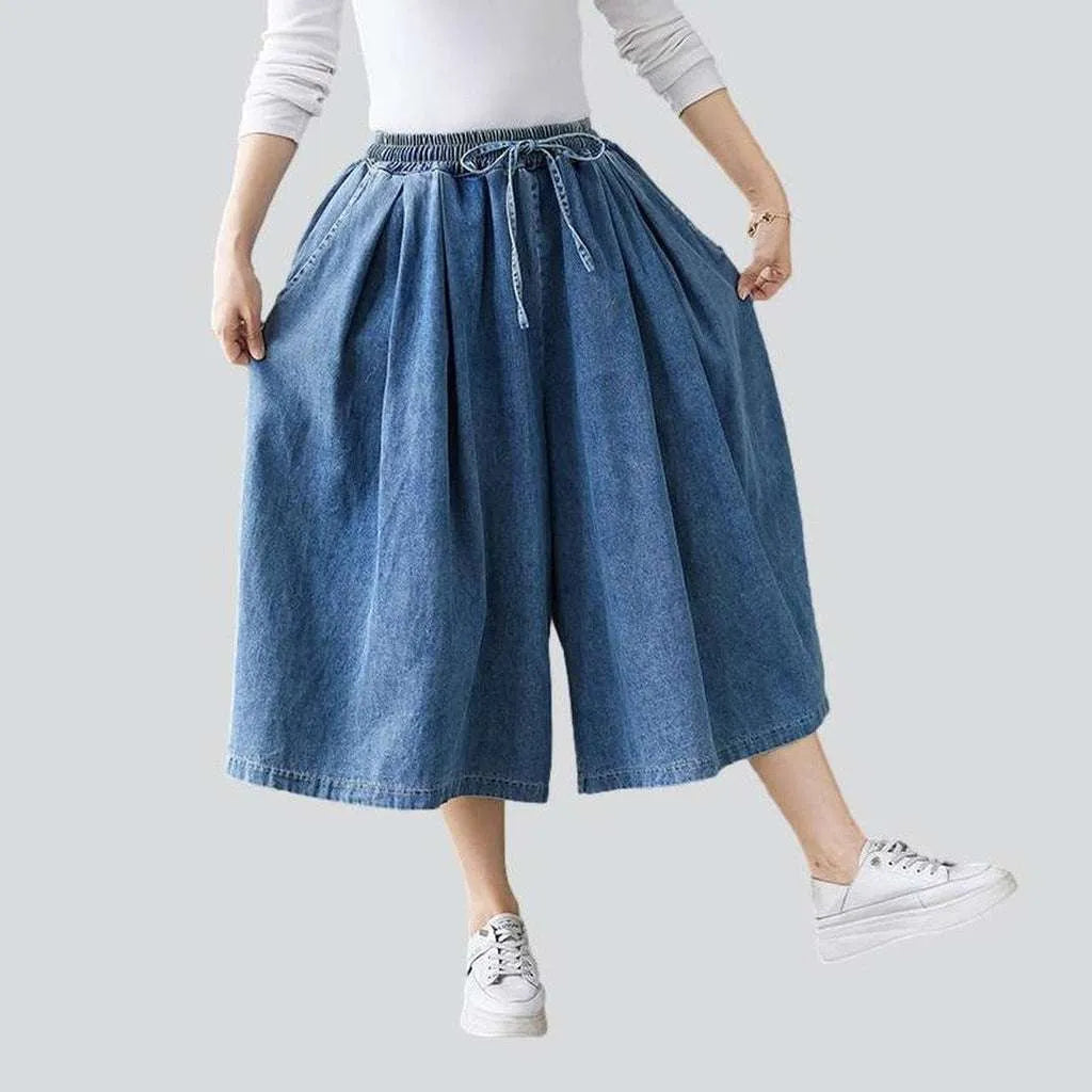 Short culottes denim pants