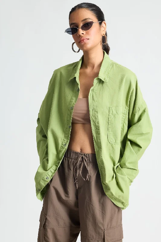 Mossy Green Pop Shirt