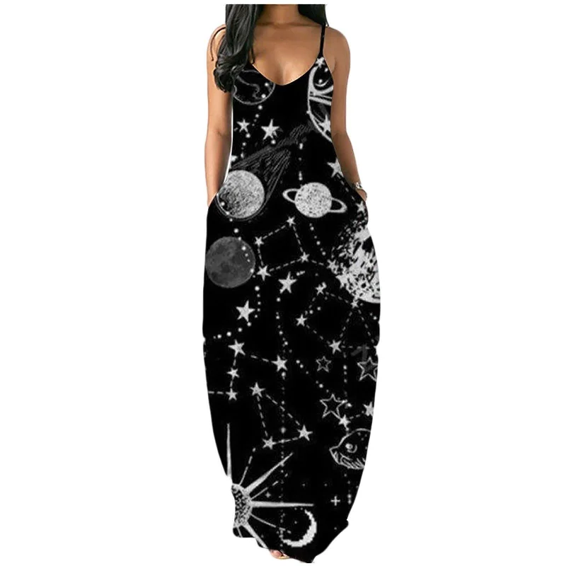 Women Butterfly Print Long Maxi Dresses