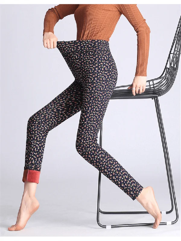 Floral Printed Slim Stretch Thicken Leggings