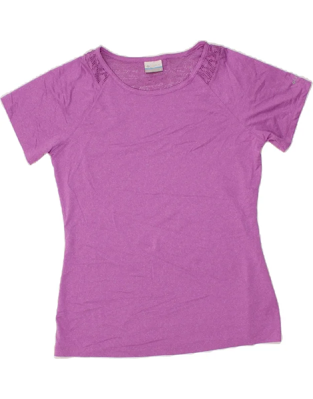 COLUMBIA Womens T-Shirt Top UK 14 Large Pink Polyester