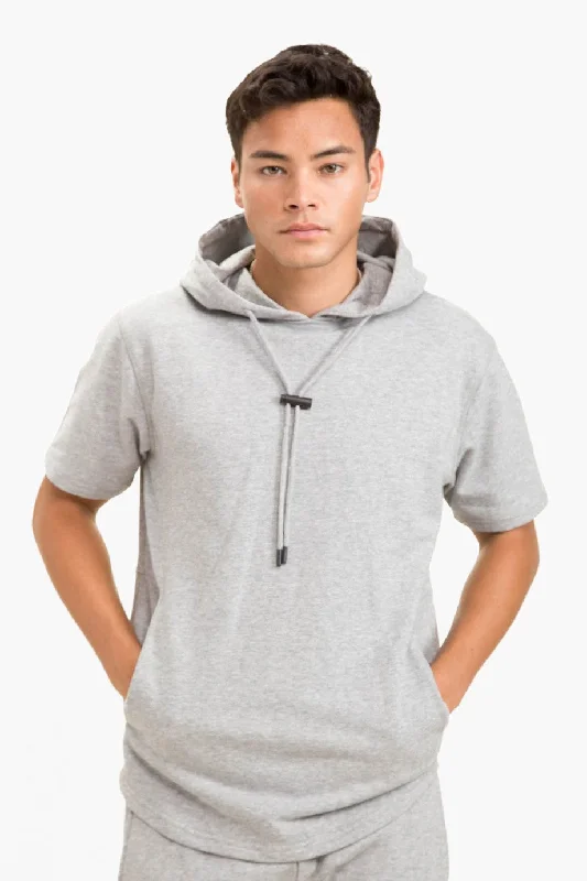 Men's Organic Cotton Curved Hem Hoodie Top | MONO B