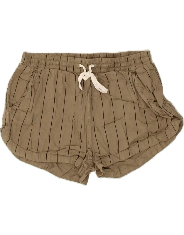 BILLABONG Womens Sport Shorts Medium W28  Brown Striped Cotton