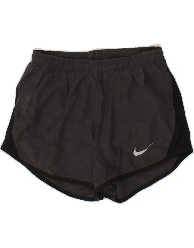 NIKE Womens Dri Fit Sport Shorts UK 6 XS  Grey Colourblock Polyester