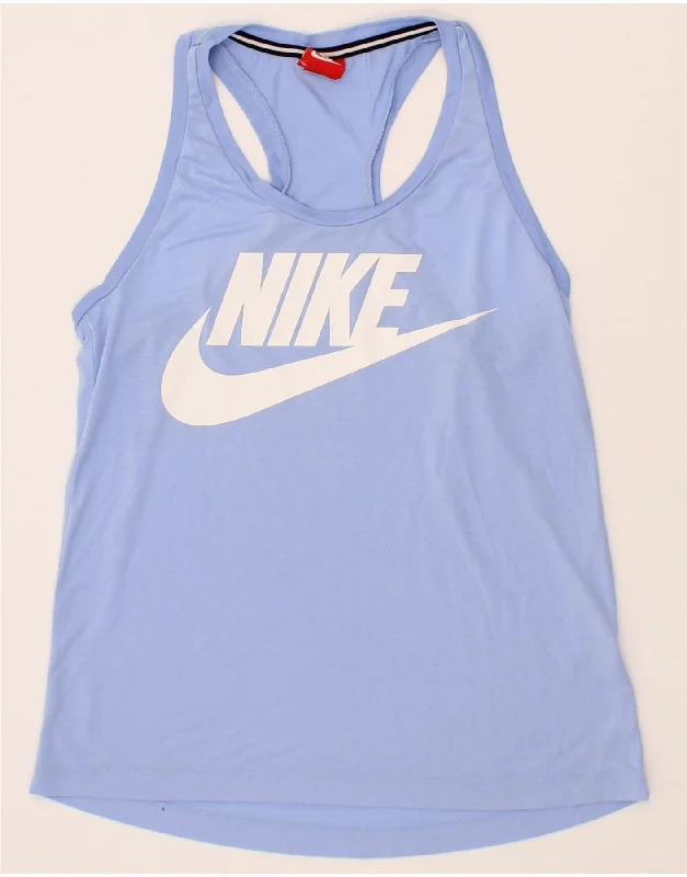 NIKE Womens Graphic Vest Top UK 12 Medium Purple