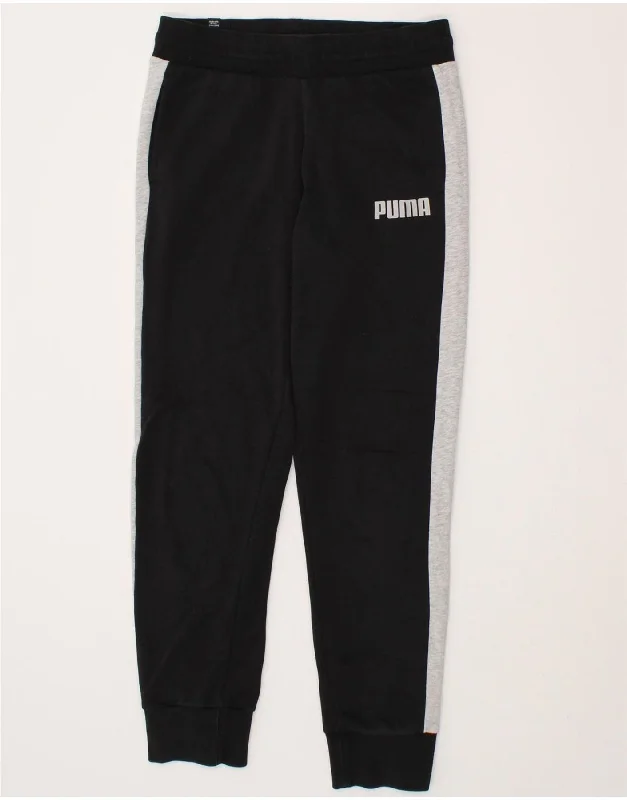 PUMA Womens Tracksuit Trousers Joggers UK 10 Small Black Colourblock