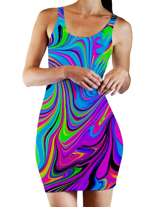 Cosmic Flow Bodycon Mini Dress