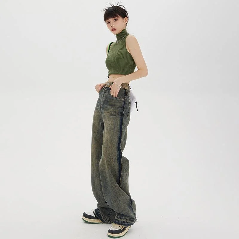 Women's High-waisted Straight Baggy Jeans