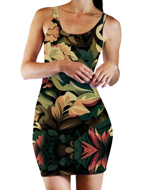 Floral Camo Bodycon Mini Dress