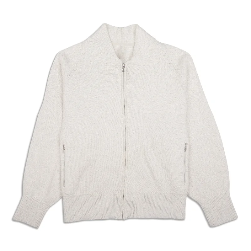 Cotton-Blend Full-Zip Sweater - Resale