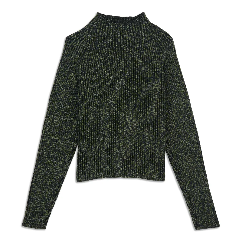 Cotton-Cashmere Blend Mock Neck Sweater - Resale