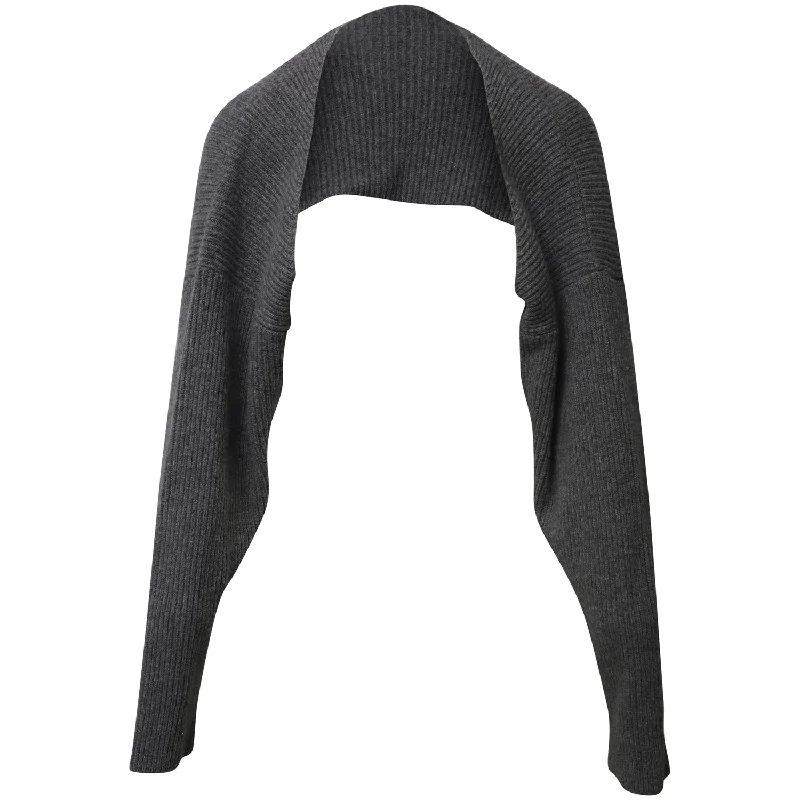 Frankie Shop Ribbed Shrug Cardigan in Grey Acrylic