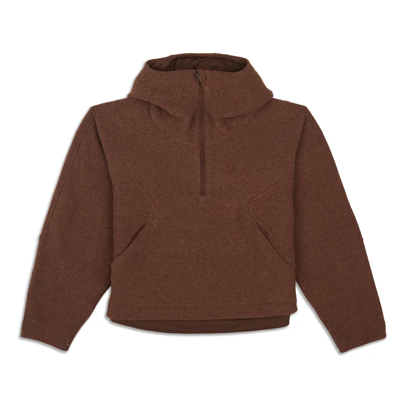 Looped Terry Fleece Half-Zip Hoodie - Resale