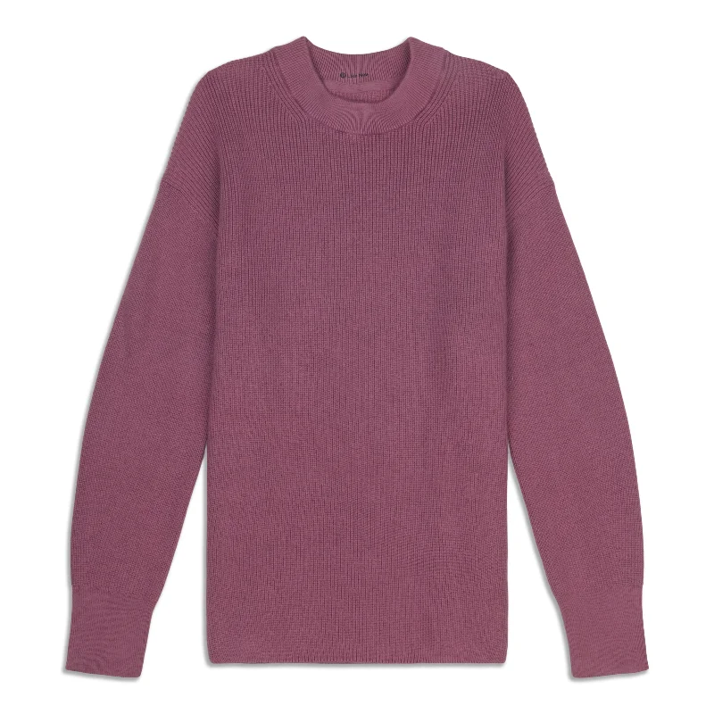 Merino Wool-Blend Rib Crewneck Sweater - Resale