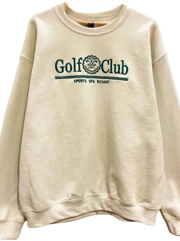 Women's Embroidered Golf Club Sweatshirt In Beige