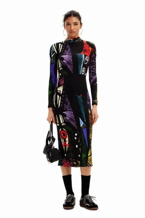 Desigual Women's Dresses Slim Long Sleeves Multicolour