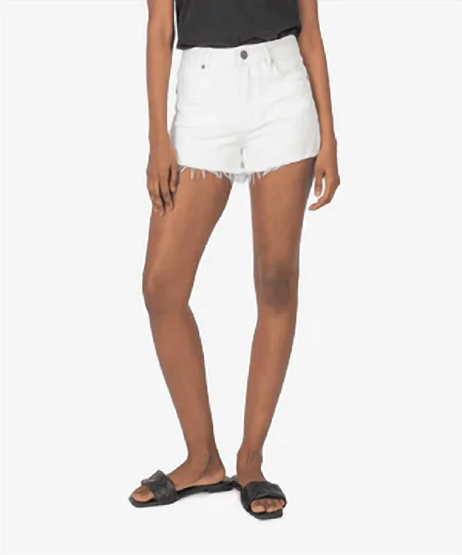 Jane High Rise Short Fray Hem In Optic White