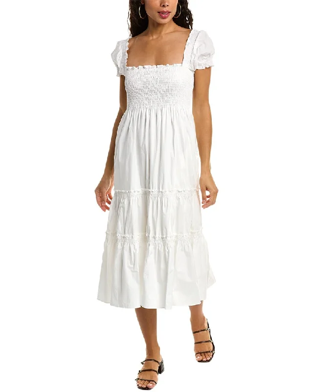 O.P.T. Square Neck Smocked Maxi Dress