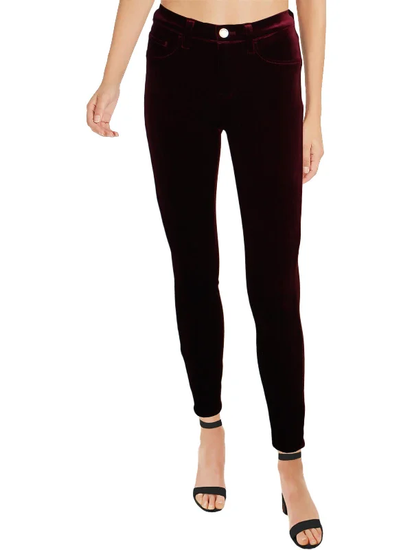 The Great Jones Womens Velvet Ankle Skinny Pants