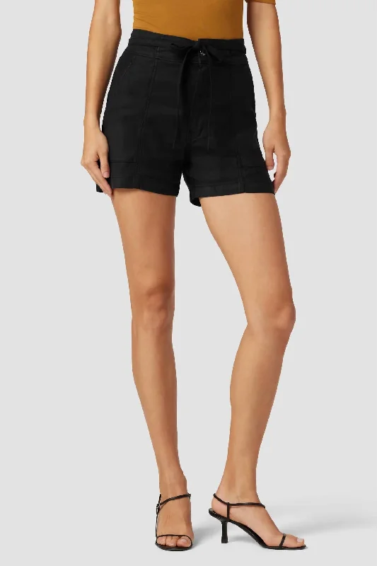 Tie Waist Shorts In Black Beauty