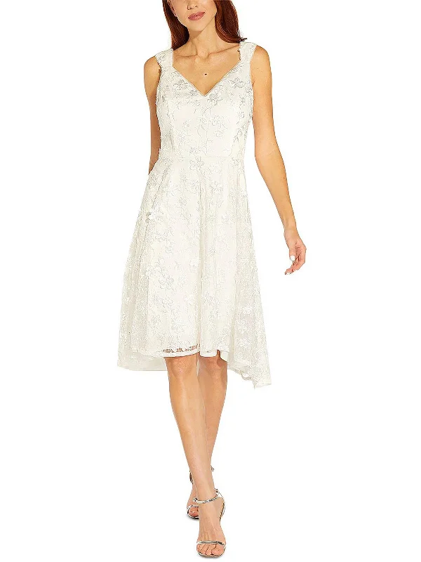 Womens Lace Embroidered Cocktail and Party Dress