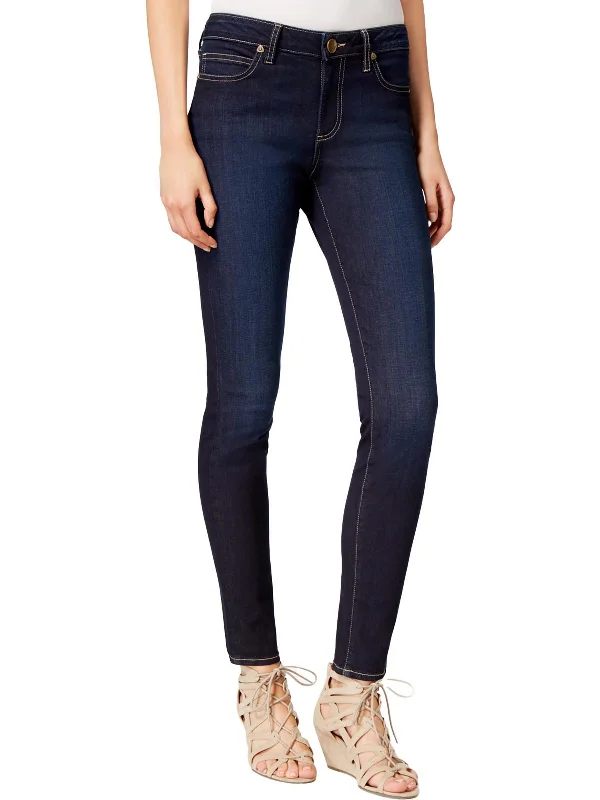 Womens Mid Rise Curvy Skinny Jeans