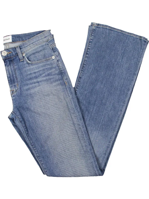 Womens Solid Denim Bootcut Jeans