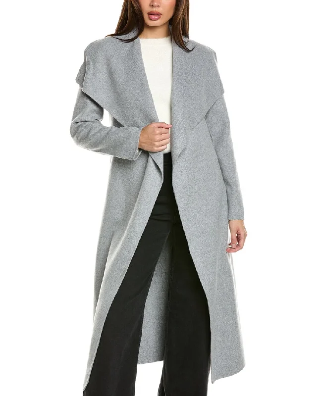 Mackage Maicn Leather-Trim Wool Coat